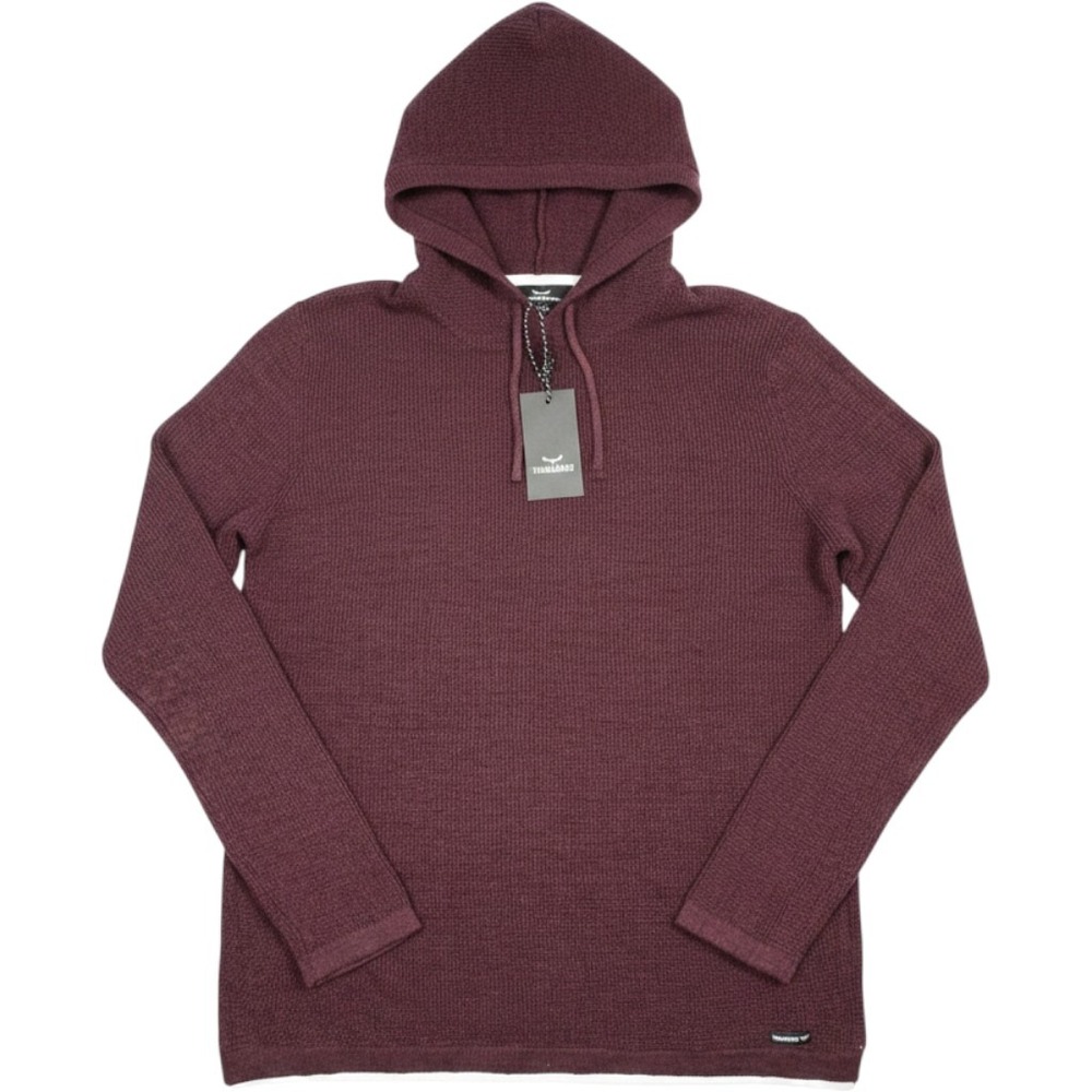 Threadbare Jumper Hoodie XL Burgundy Cotton Knit Grayson Casual Pullover Sweater